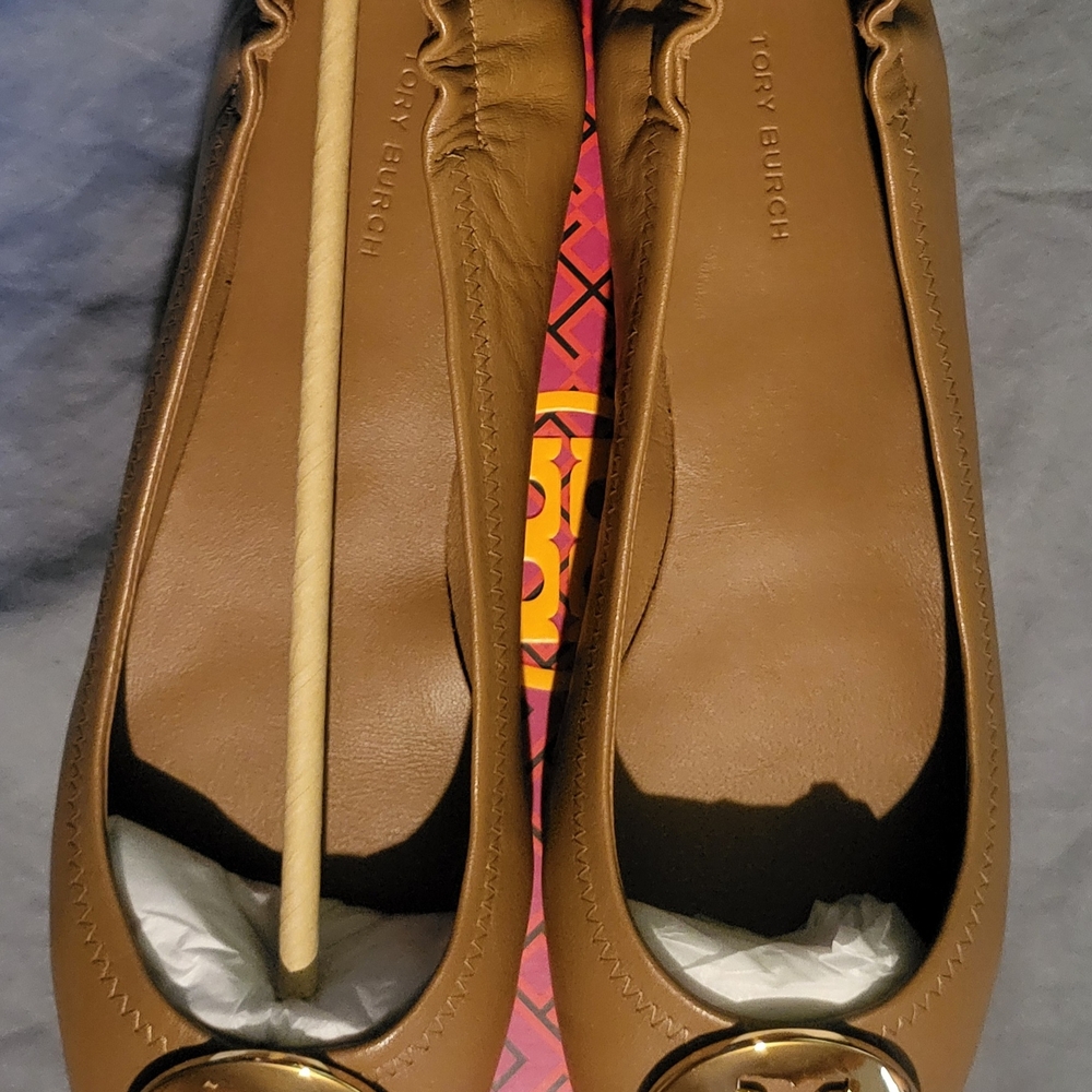 Tory Burch Tan Leather Ballet Flats